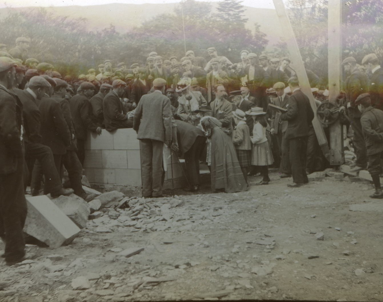 Laying the foundation stone for Ardkinglas
