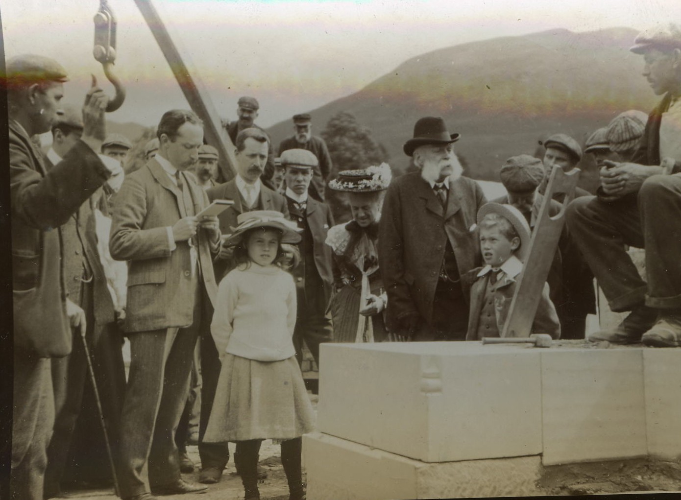 Laying the foundation stone for Ardkinglas