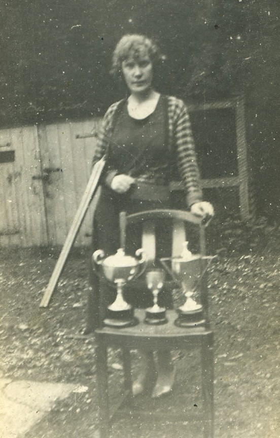 Betty Manson with Willie's Shooting Cups