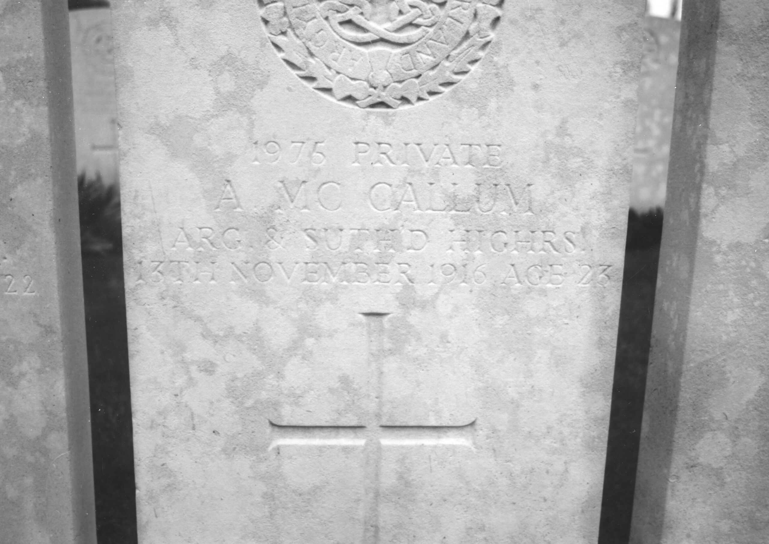 Archibald MacCallum World War One Gravestone