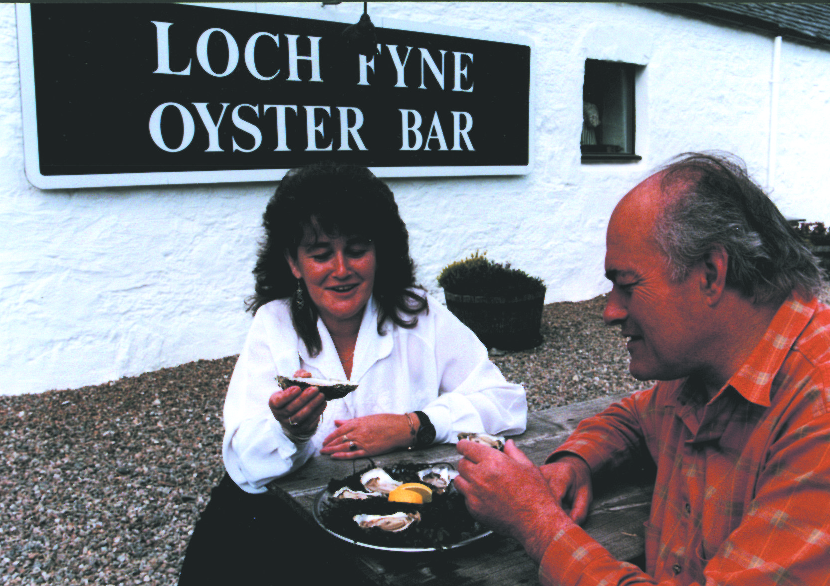 Johnny Noble and Greta Cameron at Loch Fyne Oysters