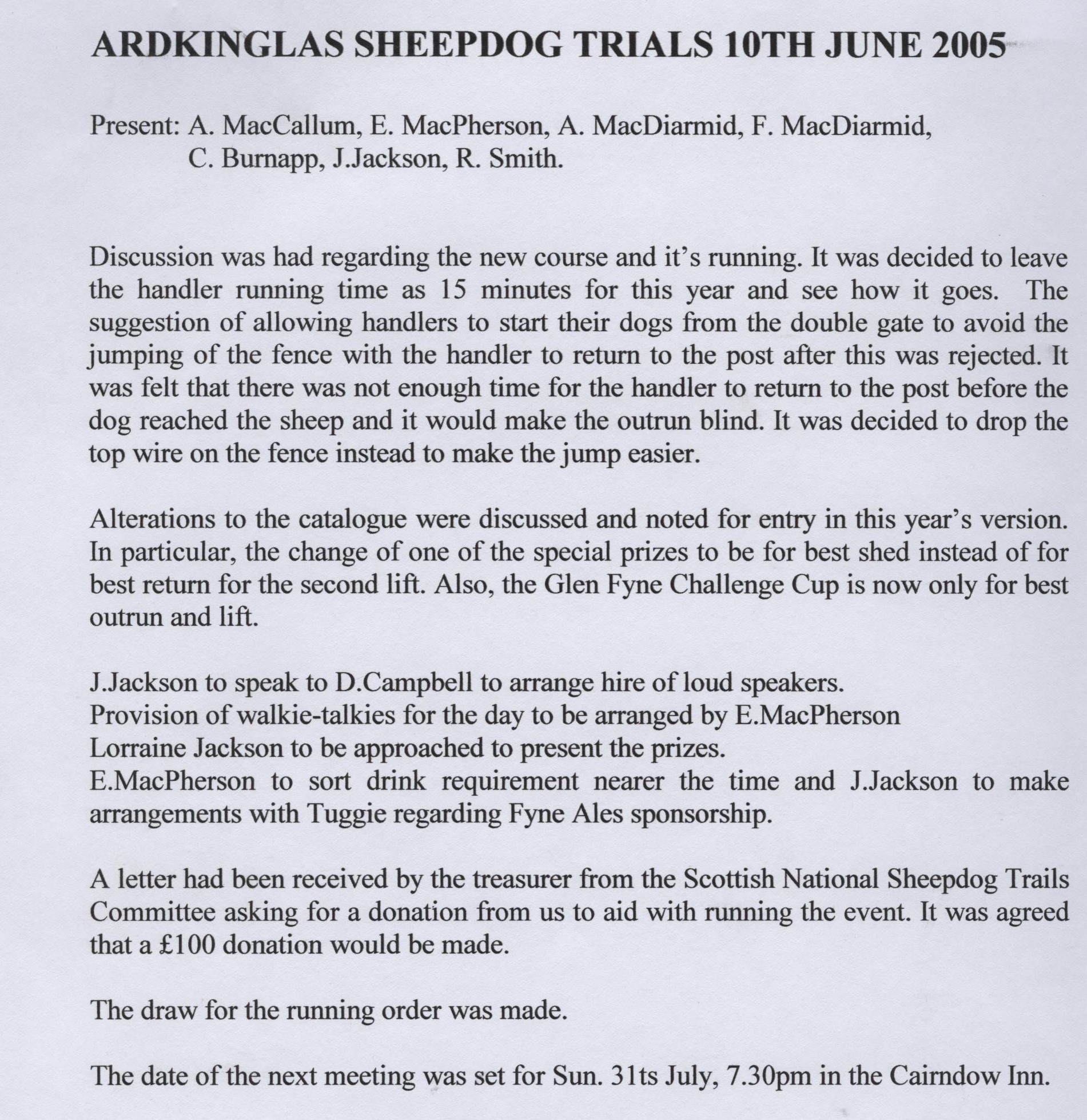 Ardkinglas Sheepdog Trials meeting 2005