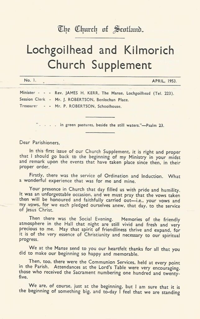 Kilmorich Church Supplement document