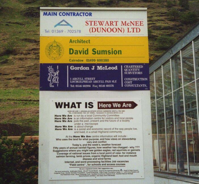 Correspondence between Lizzy McGuire, Here We Are Chairperson and George Harper, Argyll and Bute Development Department regarding delayed planning permission for the now fully funded centre, September 1999.