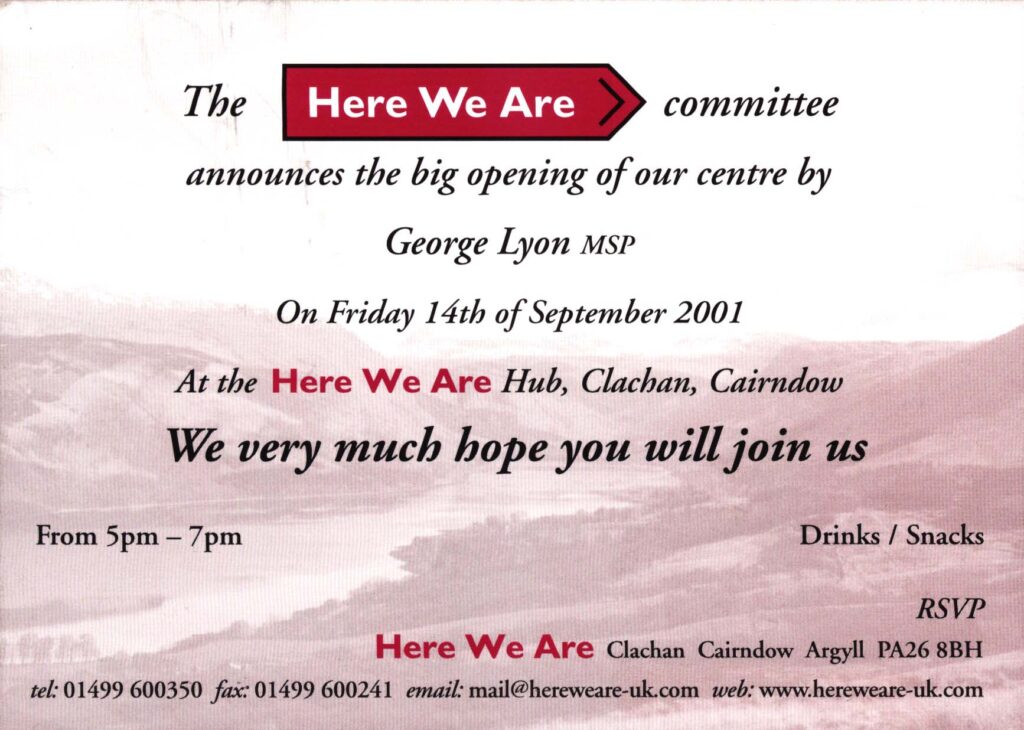 Preparation for the Opening of Here We Are, invitation and press release, August 2001.  