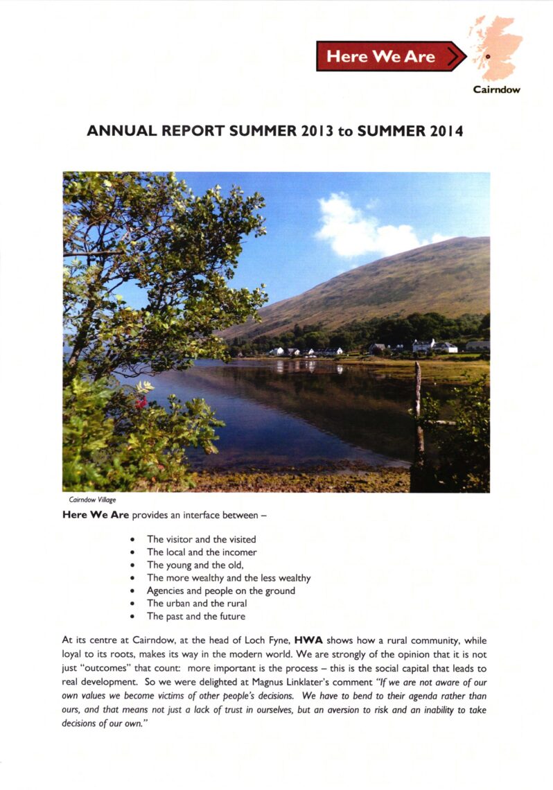 Here We Are Annual Report 2013-2014